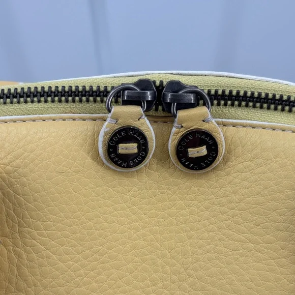 Cole Haan Village Pebble Leather Yellow Barrel Bag - Picture 4 of 8